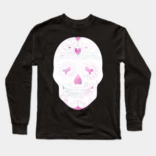 Pink sugar skull for breast cancer awareness month Long Sleeve T-Shirt